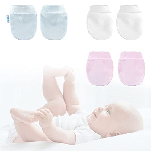 4 Pair/Set Simple Cute Baby Knit Gloves Newborn Anti-Eat Hand Anti-Grab Glove - 3