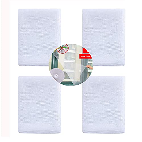 4 Piezas Mosquiteras Blancas, Malla Mosquitera, Protección Contra Insectos de Ventana, para Prevenir Picaduras de Insectos y Mosquitos(Blanco)