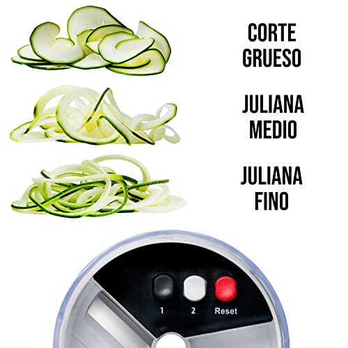 5 en 1 Cortador de Verdura Mandolina de Cocina Profesional con Espiralizador de Verduras - Ajustable Multifuncional Rallador Verduras Manual - Cortador Calabacin Espagueti Cebolla Patatas Tomates