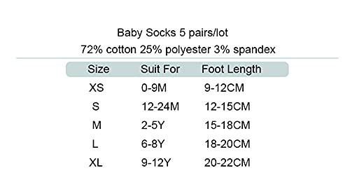 5 par/Lote 0-2Y Calcetines para bebés Calcetines de bebé para niñas de Malla de algodón Lindos Calcetines para niños recién Nacidos Accesorios de Ropa para bebés-a12-S(12-24M)