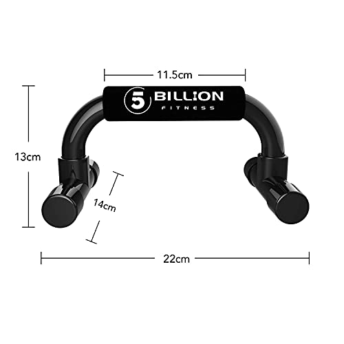 5BILLION Soporte para Flexiones Push Up Bars Stand - Gimnasio en casa Ejercicio Rutina de Ejercicio Formación - Bueno para Tu Entrenamiento Muscular - Mango de Espuma (Negro)