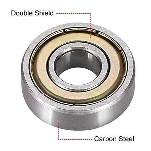 6000 ZZ Rodamiento de bolas 10 mm x 26 mm x 8 mm Cojinete de bolas de Ranura profunda con doble blindaje 80100 Rodamiento de rodillos Rodamiento de bolas radiales en miniatura, 20 pzs