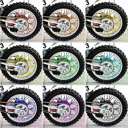 72Pcs Spoke Skins - Cubiertas Fundas de Radio de Rueda para Motocross Bicicletas de Suciedad - 10 colores (Color: Blanco)