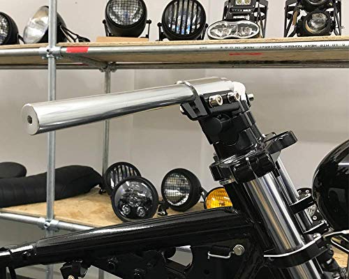 7/8" 22mm Motocicleta Manillar Para Traje Café Racer, Street Fighter, Brat Bicicleta Retro Project - Plateado