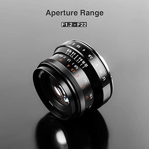 7artisans 35mm F1.2 II V2.0 Manual Focus Objetivo para Fujifilm X Mount cámaras X-A1 X-A10 X-A2 X-A3 A-AT X-M1 XM2 X-T1 X-T3 X-T10 X-T2 X-T20 X-T30 X-Pro1 X-Pro2 X-E1 X-E2 E-E2s X-E3