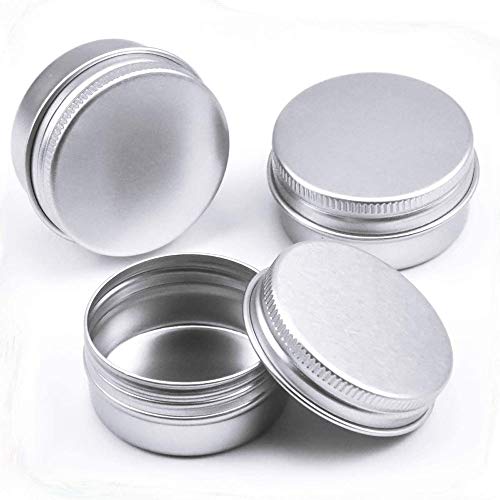 8 Piezas Latas de Aluminio Vacias, Tarros Cosmetica Vacios, Latas de Aluminio Redondas, Tapa con Tornillo, Ideal para Almacenar Especias, Dulces, te o Regalos(Plata)