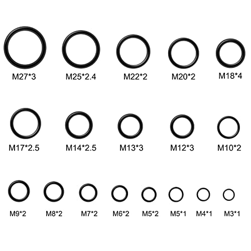 800 Piezas Junta Tórica De Silicona, Surtido Surtido Juntas, Juntas de Tuberías Hidráulicas, Kit de Anillo de Sellado Eléctrico para Juntas de Plomería y Reparaciones de Automóviles(Negro)