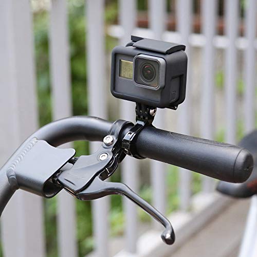 Aallo Juego de 2 Soporte Adaptador de Manillar Soporte de Cámara de Acción de Bicicleta de Aluminio Soporte de cámara Deportiva para Gopro Hero/cámaras de acción- Negro