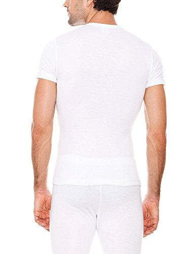 ABANDERADO Termal Fibra De Invierno C/Redondo Camiseta térmica, Blanco, L para Hombre