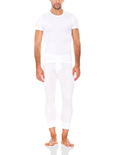 ABANDERADO Termal Fibra De Invierno C/Redondo Camiseta térmica, Blanco, L para Hombre