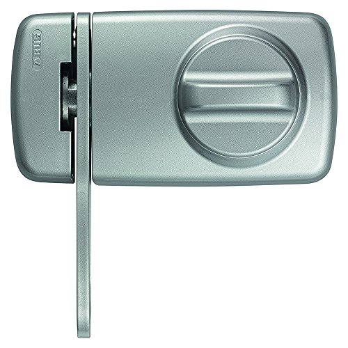 Abus 532757 7030 S - Cerrojo extra para puerta con estribo de bloqueo, color plateado