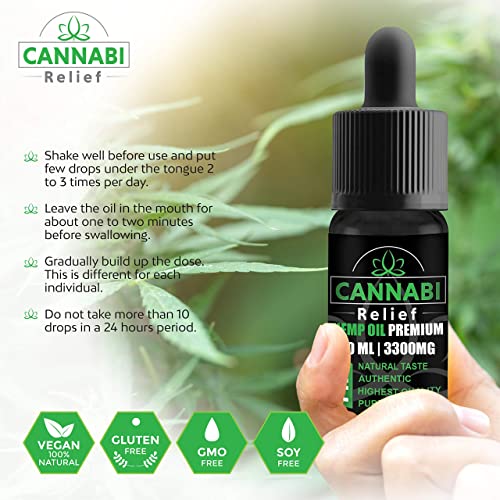 Aceite puro de cáñamo Cannabi Relief 33% | Genuino y Auténtico 3300mg | Lo mejor de los Países Bajos