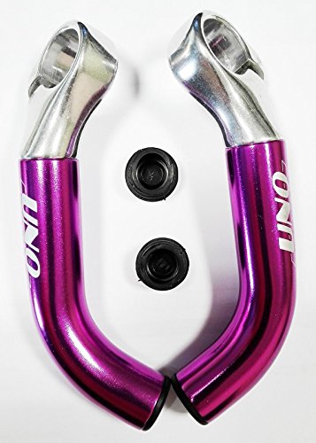 Acoples Cuernos Lila UNO Kalloy para Manillar de Bicicleta + Tapon Puños 3176lil