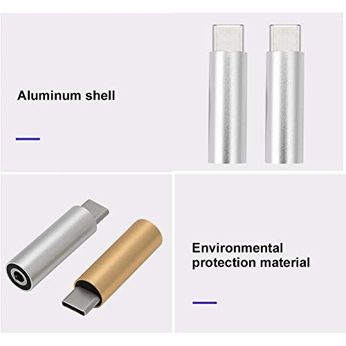 Adaptador De Aleación De Aluminio Portátil Convertidor De Audio para Auriculares Tipo C A 3,5 Mm Plata