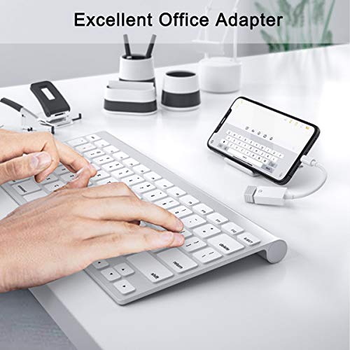 Adaptador de Lightn-ing a USB Cámara, Cdaptador de Cable de Sincronización de Datos OTG Hembra USB 3.0 Compatible con i-Phone /i-Pad, Hubs de Soporte, Teclado MIDI, Mouse, Adaptador USB Ethernet