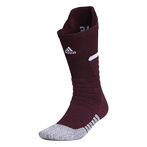 adidas Adizero - Calcetines de fútbol unisex acolchados (1 par), Team Maroon/White, L
