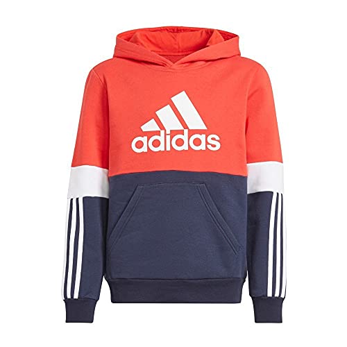 adidas B CB FL HD Hooded Sweat, Unisex niños, Legend Ink Vivid Red White, 7 Years