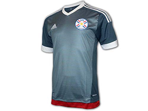 adidas Camiseta de visitante del Paraguay temporada 15/16, color gris, APF, visitante, Unisex adulto, BO.ONIX / APF RED / WHITE, small