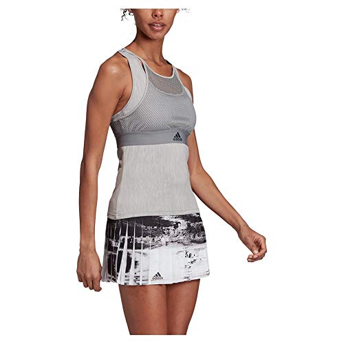 adidas Camiseta sin Mangas NY Tennis para Mujer, Mujer, Camiseta de Tirantes Anchos, F1907W451, Gris, XS