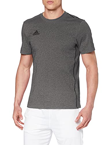 adidas CORE18 tee Camiseta de Manga Corta, Hombre, Dark Grey Heather/Black, 2XL