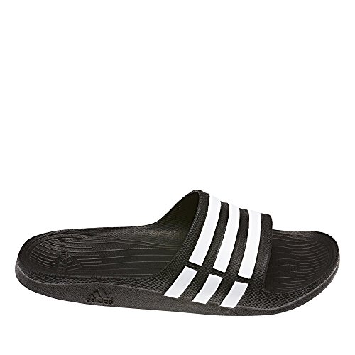 adidas Duramo Slide, Chanclas Unisex Adulto, Negro (Black/White/Black), 39 EU