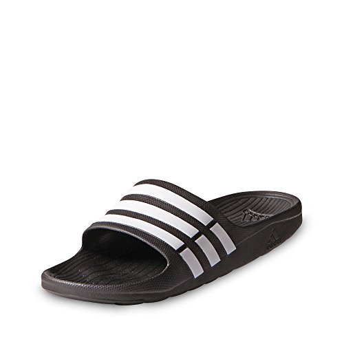 adidas Duramo Slide, Chanclas Unisex Adulto, Negro (Black/White/Black), 39 EU