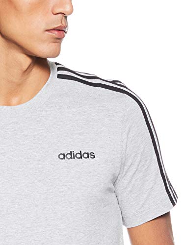 adidas E 3S tee Camiseta, Hombre, Gris (Medium Grey Heather/Black), M