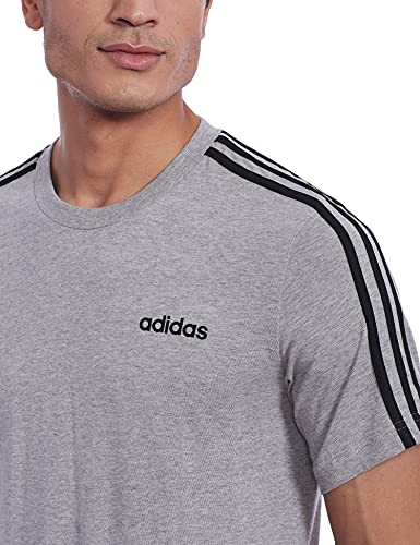 adidas E 3S tee Camiseta, Hombre, Gris (Medium Grey Heather/Black), M