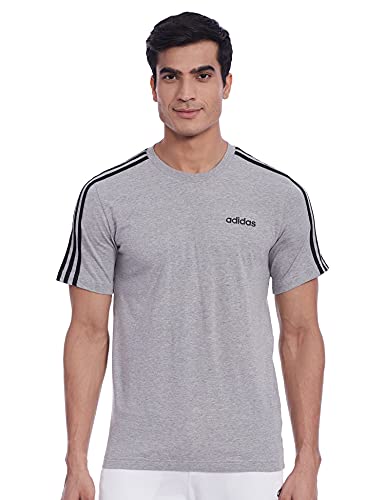 adidas E 3S tee Camiseta, Hombre, Gris (Medium Grey Heather/Black), M