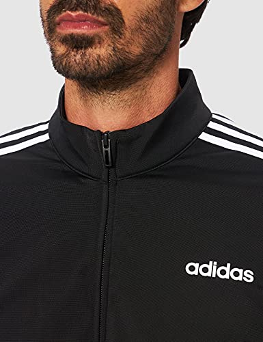 adidas E 3S TT TRIC Caqueta con Cremallera, Hombre, Negro (Black/White), M