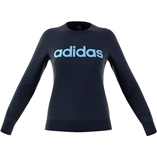 adidas Essentials Linear Sweatshirt Sudadera, Mujer, Azul Marino(Legend Ink/Glow Blue), S