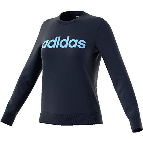 adidas Essentials Linear Sweatshirt Sudadera, Mujer, Azul Marino(Legend Ink/Glow Blue), S