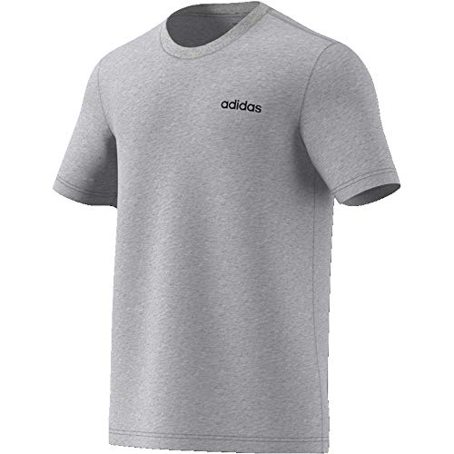 adidas Essentials Plain T-Shirt Men Camiseta de Manga Corta, Hombre, Gris (Medium Grey Heather/Black), M