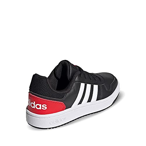 adidas Hoops 2.0, Basketball Shoe, Core Black/Footwear White/Vivid Red, 37 1/3 EU