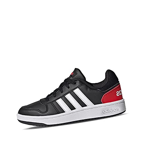 adidas Hoops 2.0, Basketball Shoe, Core Black/Footwear White/Vivid Red, 37 1/3 EU