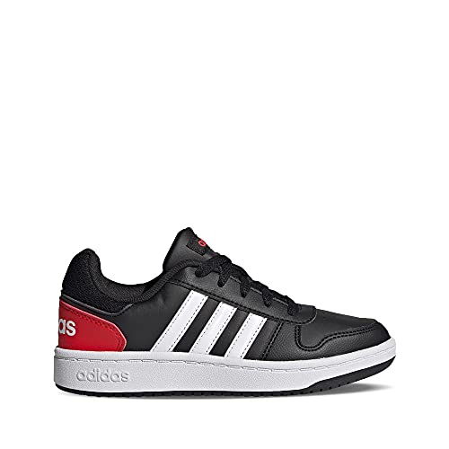 adidas Hoops 2.0, Basketball Shoe, Core Black/Footwear White/Vivid Red, 37 1/3 EU
