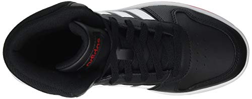 adidas Hoops Mid 2.0, Basketball Shoe, Core Black/Footwear White/Vivid Red, 37 1/3 EU