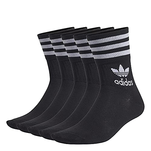 adidas Mid Cut CRW 5PP Socks, Black, L Unisex-Adult