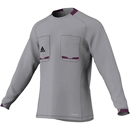 adidas Referee 12 - Camiseta de Manga Larga para árbitro Gris Aluminum/Purple Beauty F10 Talla:Medium