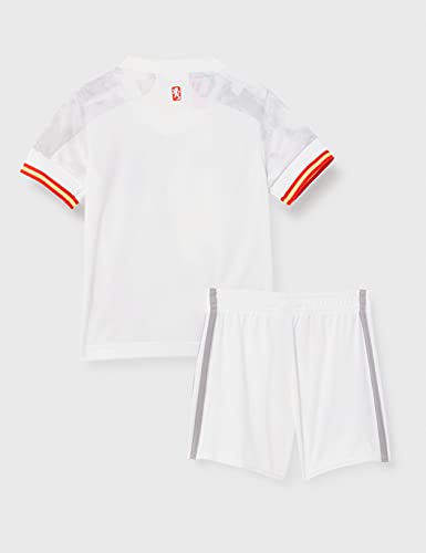 adidas Selección Española Temporada 2020/21 Miniconjunto Segunda equipación, Unisex, Top:White/Light Onix Bottom:White, 92