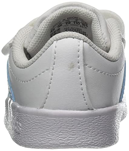 adidas VL Court 2.0 CMF, Sneaker, Cloud White/Vision Metallic/Super Pop, 35 EU