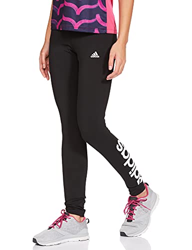 adidas W Lin Leg Leggings, Womens, Black/White, Large