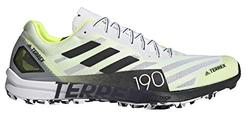 adidas Zapatillas de correr Terrex Speed Pro Trail para hombre, Cloud White/Core Black/Solar Yellow, 42 EU
