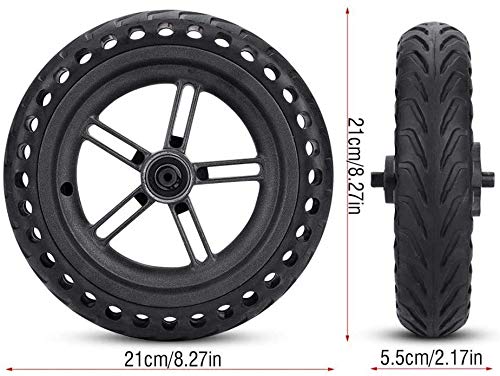 Aeuson - Rueda neumática con llanta de scooter eléctrica - Neumáticos antideflagantes para bujes Xiaomi M365 - Scooter eléctrico con ruedas antideslizantes - Neumático con llanta, Nero-2