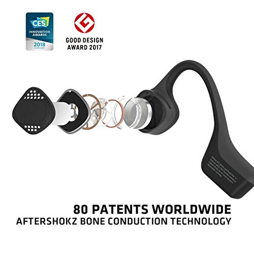 AFTERSHOKZ Trekz - Auriculares inalámbricos de conducción ósea con estuche de almacenamiento portátil, color gris pizarra