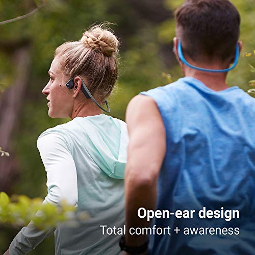 AFTERSHOKZ Trekz - Auriculares inalámbricos de Titanio para conducción ósea con Bluetooth, a Prueba de Sudor, con micrófono para Deportes, Color Negro