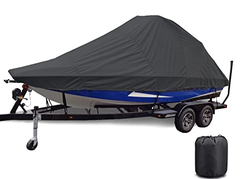 AGGF T-Top Boat Cover Marine Grade 600D Oxford Farbic con Revestimiento de PU Hard Top Boat Cover Impermeable Resistente a los Rayos UV, Negro, 19~21ft: 818x 530cm