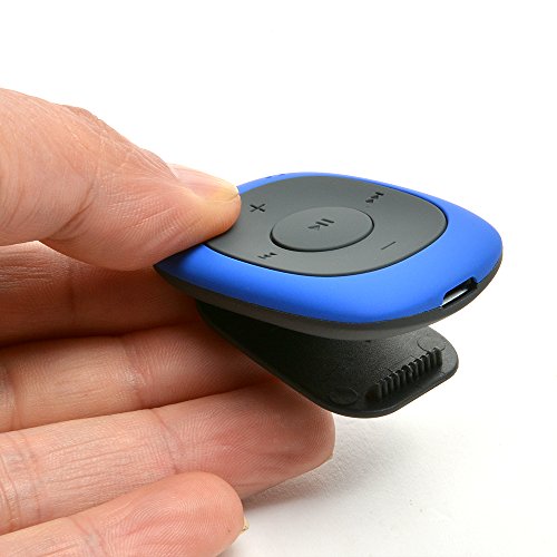 AGPtek G02 Mini-clip Reproductor de MP3 8 GB de capacidad con radio FM( una Funda silicona incluido) , Azul