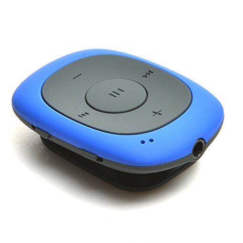 AGPtek G02 Mini-clip Reproductor de MP3 8 GB de capacidad con radio FM( una Funda silicona incluido) , Azul