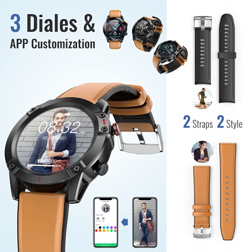 AGPTEK Smartwatch Hombre, Reloj Inteligente 1.3 Inch HD Podómetro Pulsómetro Cronómetro Calorías Monitoreo del Sueño, Pulsera Actividad de Fitness IP68 con Correa Repuesta